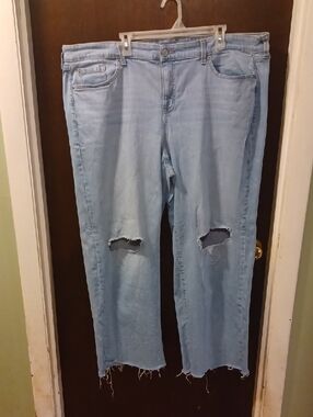 Torrid Light Blue Distressed Wide Leg Vintage Stretch Jeans Size 22R